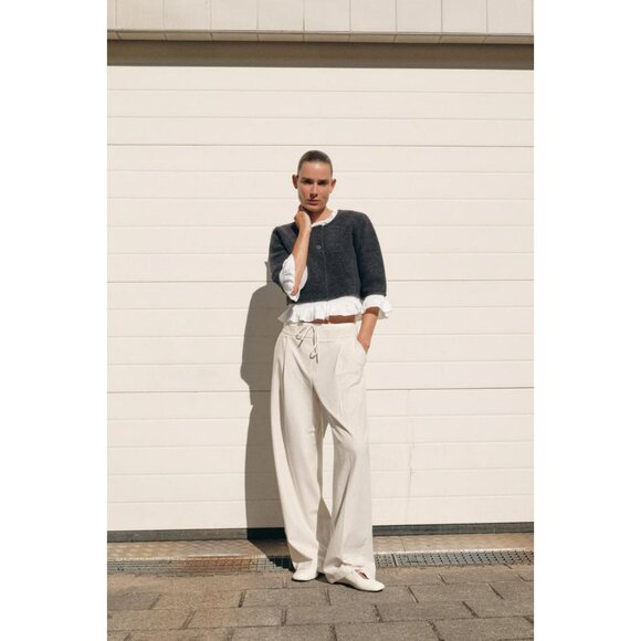 ZARA CONTRAST POPLIN CARDIGAN - Picture 2 of 9